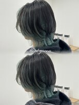 ソソ(soso.)&nbsp;MEN’S HAIR/ミントグリーン/ウルフカット/木更津