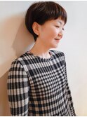 大人可愛いショートグラデーションボブ/ぱっつん前髪