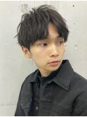 センターパート/無造作パーマ/さわやかビジネス