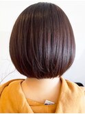 20代30代40代髪質改善カラーココアブラウンショートボブ艶感