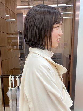 パークレーン アイス イヴェン(park lane ICI yeven) 切りっぱなしボブ　グレージュ　前下がりボブ　前髪　ボブ　rena