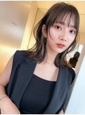 韓国ヘアグレージュカラーブリーチ無し髪質改善イヤリングカラー