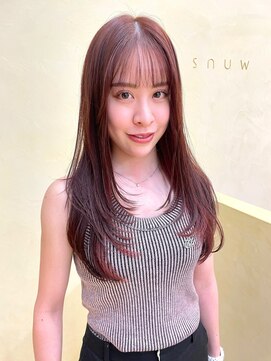 スニュウ(snuw) 【snuw mina】レイヤーカット/ワインレッドカラー/透明感カラー