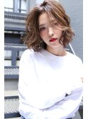 【ROSE】大人ボブ＿細めハイライト＿ウェーブヘア