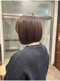 ぱつっとボブ グレージュカラー