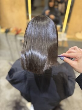 ロンド 表参道店(Lond) ブリーチなしチェリーブラウン髪質改善縮毛矯正酸性ストレート