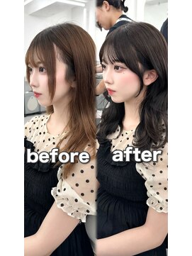 アマトウキョウ アユンチェ(AMA TOKYO×AYUNCHE) 前髪顔まわり韓国ヘアレイヤーカットサイドバンク2wayバンク韓国