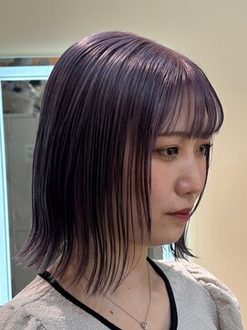 テン バイ アンブルリュクス 池袋(teN +by ambleluxe) レイヤーボブ/くびれヘア/パープル/ブリーチ