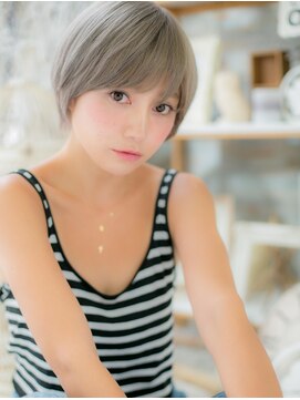 カバーヘア 上尾西口店(COVER HAIR) 斜めバングハイトーンカラーウルフマッシュh4上尾10代20代30代