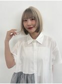 切りっぱなしボブ×ミルクティーアウターカラー