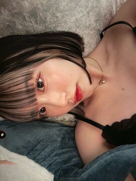 ロンドヴァリー 渋谷店(Lond vallee) 黒髪インナーカラーグレージュアンブレラカラーボブ