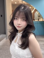 ボタン 熊本(VOTAN)&nbsp;透ける暗髪/レイヤーカット/顔まわり/韓国ヘア/熊本美容室