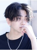 心斎橋フェザーパーマ毛流れセンターパートカルマパーマ強め40代