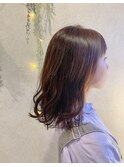 動きが出るレイヤースタイル×オレンジベージュカラー