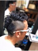 #サイドパートモヒカン#刈り上げパーマ#hommehair2nd櫻井