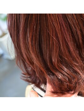 ポタム 東中野(potamu) 赤系ハイライトカラー