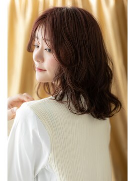 カバーヘア ブリス 戸田公園西口店(COVER HAIR bliss) ミルクティーピンクくせ毛風こなれミディY戸田公園20代30代40代