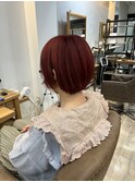ブリーチでつくるレッドヘアカラーとボブショート
