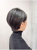 ショートカットショートボブクールアッシュカラー30代40代202303
