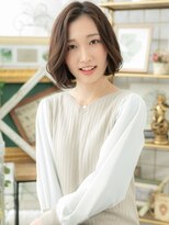 カバーヘア ブリス 上尾西口店(COVER HAIR bliss)&nbsp;大人フェミニン前下がり小顔かきあげボブh3上尾20代30代40代