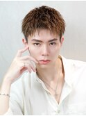 アップバング　短髪　ソフトツイストパーマ