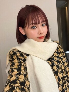 ロンドヴァリー 渋谷店(Lond vallee) ミニボブ×ワインレッド