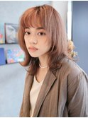 ■ショコラピンク/大人可愛い/こなれヘア/鎖骨ミディ/元町15-2