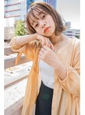 #くびれヘアアプリコットオレンジハイライトカラー