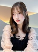 暗めカラーグランマッシュデザインカラーフェイスフレーミング