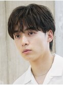 心斎橋シャドウパーマメンズマッシュウルフカット波巻きパーマ