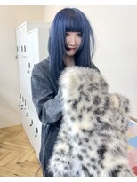 チーカ(chica)&nbsp;blue × black 裾カラー デザインカラー インナーカラー