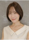 くせ毛多毛ショートボブシースルーバングボリューム大人ふわっと