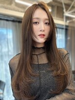 フォンズ(FONS)&nbsp;透明感グレーブラウン/赤味なしブラウンカラー/ロングレイヤー