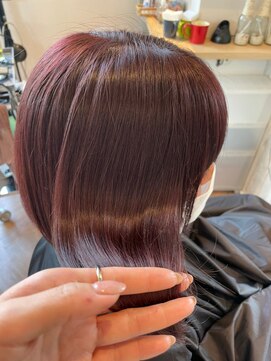 ジーナ 博多(Zina) 【Zina】Aラインボブ/アッシュピンク/モーヴカラー/20代30代40代