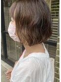 ナチュラルゆるふわボブパーマ×ベージュカラー