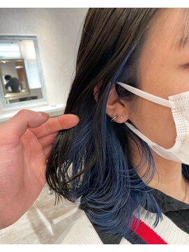 アクト 原宿(ACT) ネイビーブルー/インナーカラー/イヤリングカラー