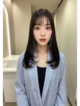 オズ 郡山桑野店(OZ) ベージュグレー黒髪レイヤーくびれヘア小顔10代20代30代40代