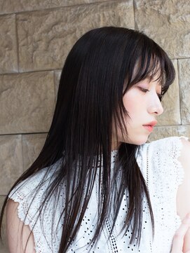 アース クロスガーデン川崎店(HAIR&MAKE EARTH) 川崎＿レディース＿ロング＿カット＿ストレート＿ブラック
