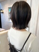 キャアリー(Caary)&nbsp;福山人気切りっぱなしミディアムダークグレージュ20代30代春ヘア