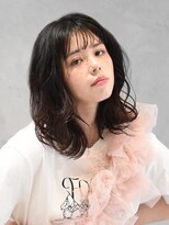 モード系セミロングヘア