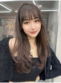 韓国レイヤーカット/上品な大人ワンカール/レイヤーロング