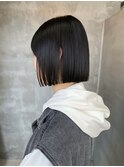 プツッと切りっぱなしボブ