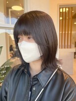 ポジ(poji)&nbsp;ミディアム　ミディアムレイヤー　セミディ　地毛風カラー