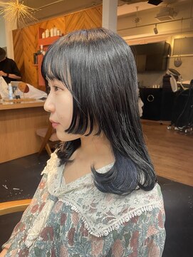 エルマノ 仙川(L mano) ブルーインナーカラー&姫カット