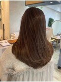 大人かわいい艶々ブラウンカラー