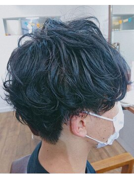 メンズパーマ/２ブロ/刈り上げ/