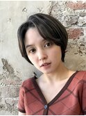 『岩田莉奈』40代50代お洒落な白髪染ショートボブ新宿ケアカラー