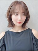 say.ショートボブひし形ショートエンドカラーローズブラウン
