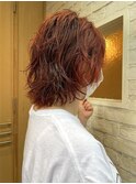 〈清澄白河 半個室〉ウルフパーマ/ビビットオレンジ