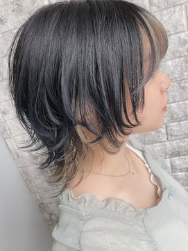 リアイス(Re:ICE) ミニウルフ/くすみブルー/流れるレイヤー/インナーハイライト